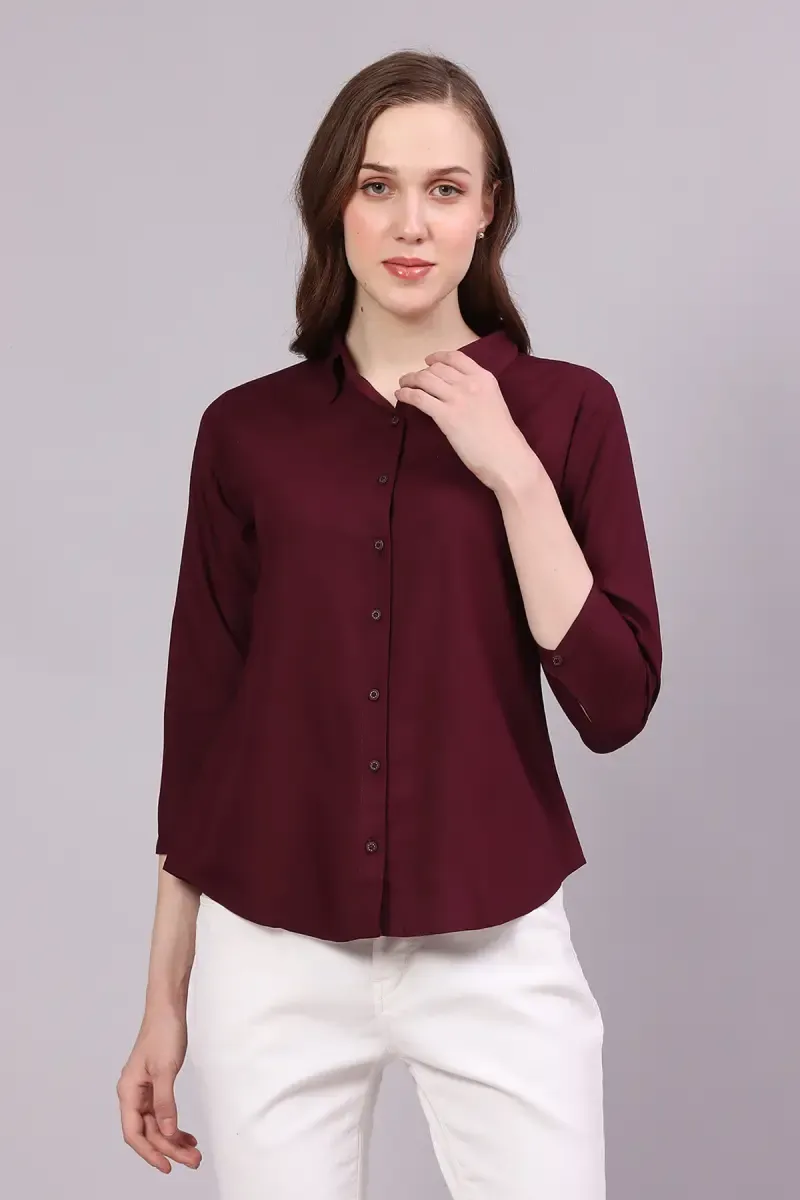 Polyester Solid Shirt for Women 018494XXLWIN
