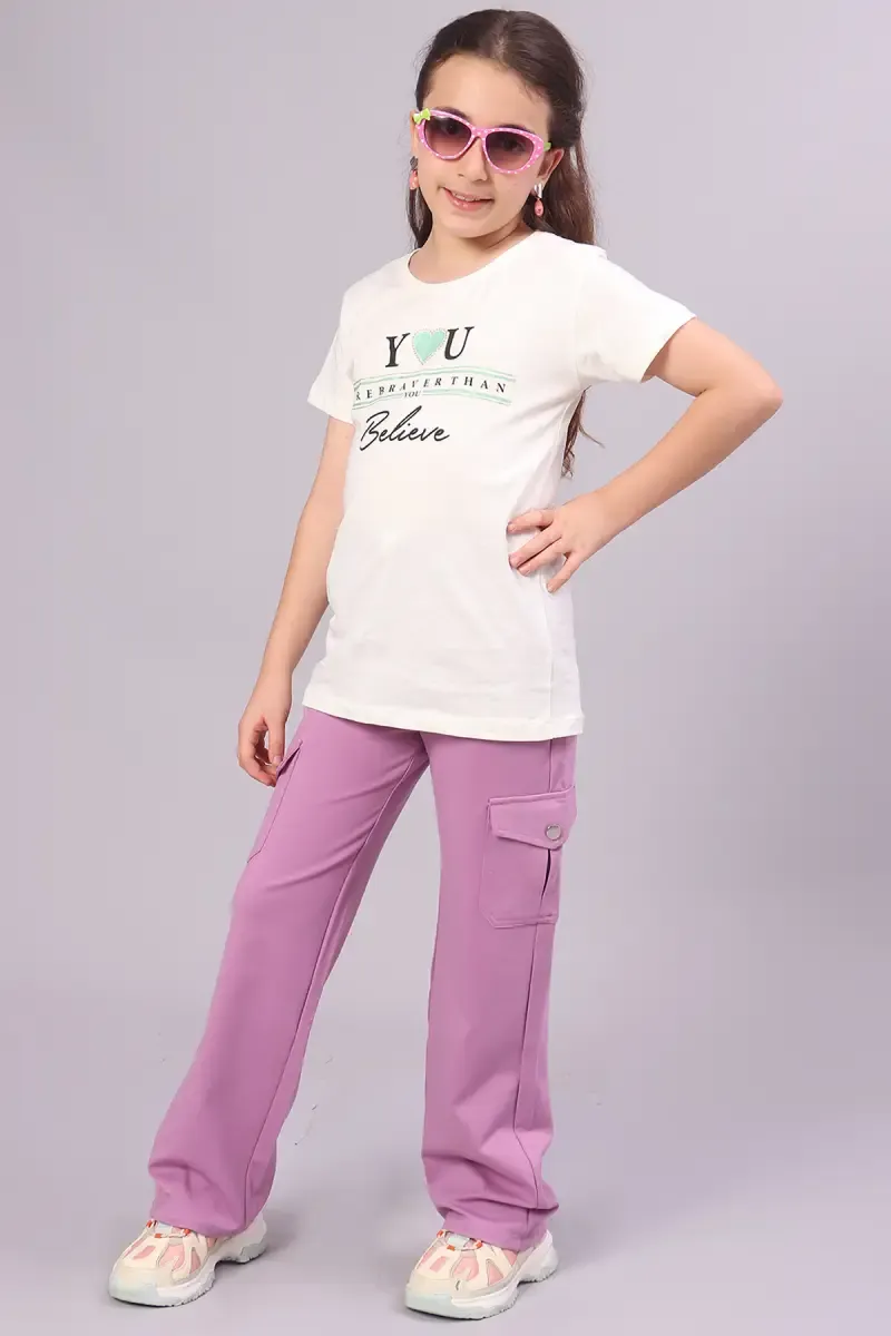 Girl's Cotton Lycra Solid Pants (3-16 Yrs)