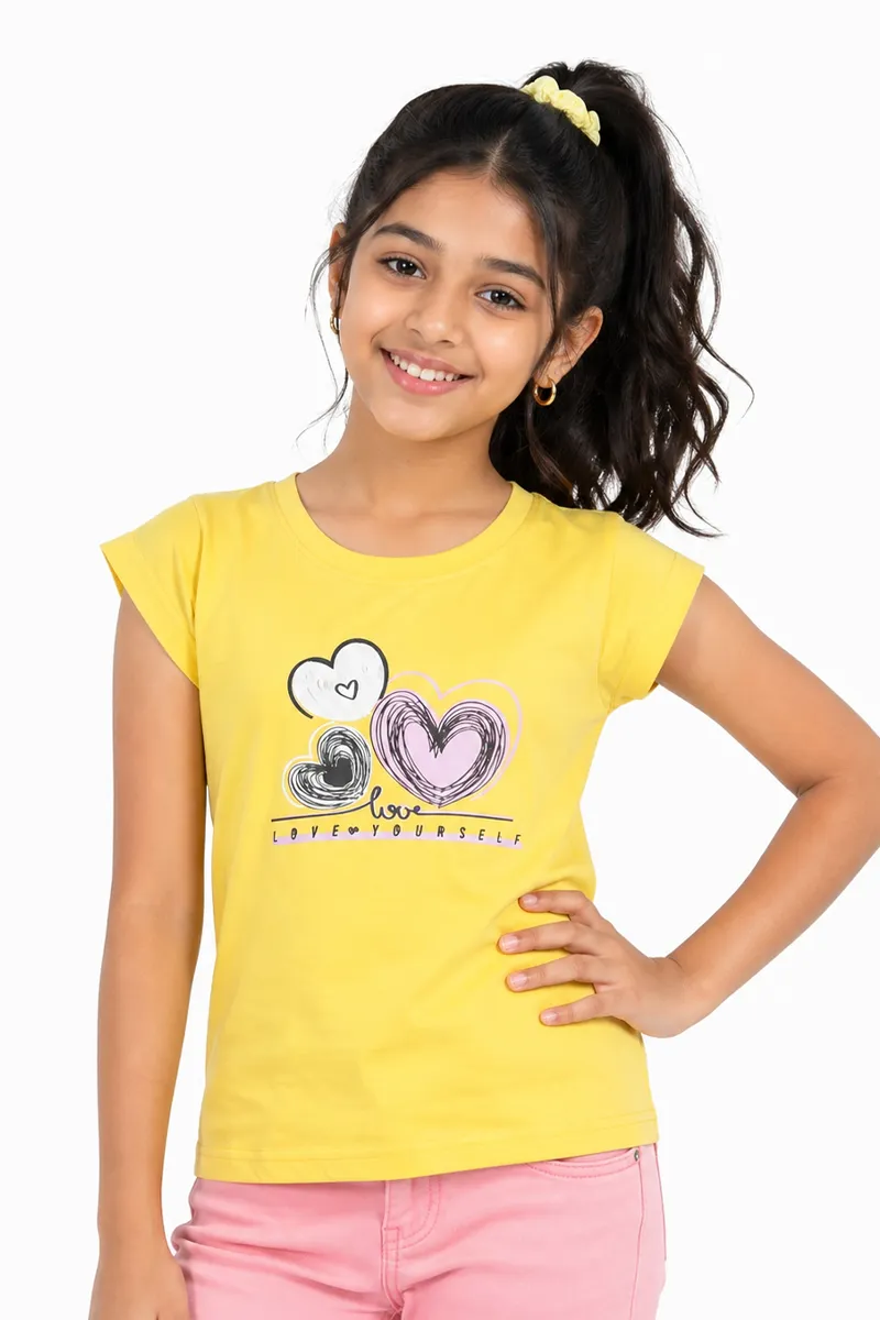 Girl's Lycra Printed T-Shirt 018527910YRSMUS