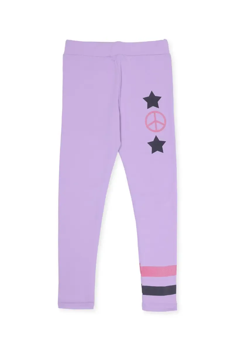 Girl's Cotton Lycra Printed Jeggings  018534LAV131YRS