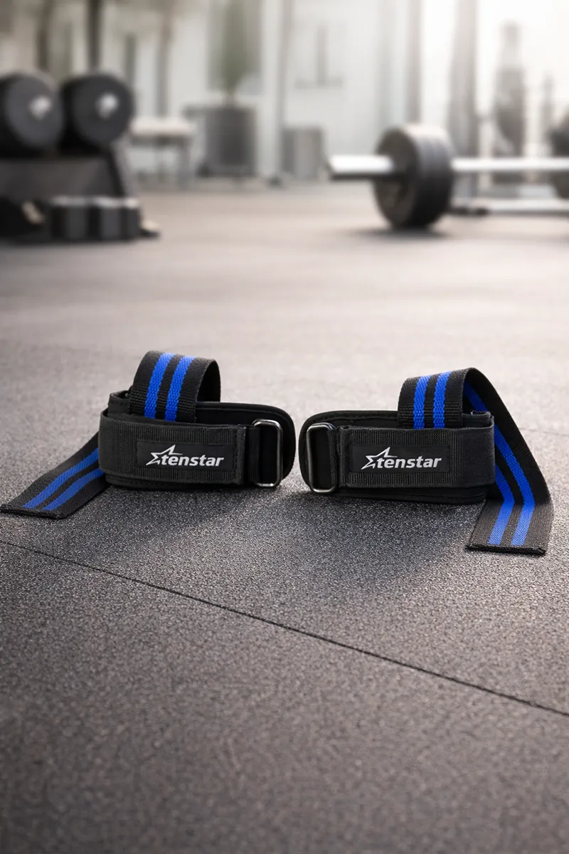 Ultimate Cotton Weight Lifting & Wrist Support Strap (Blue/Black)