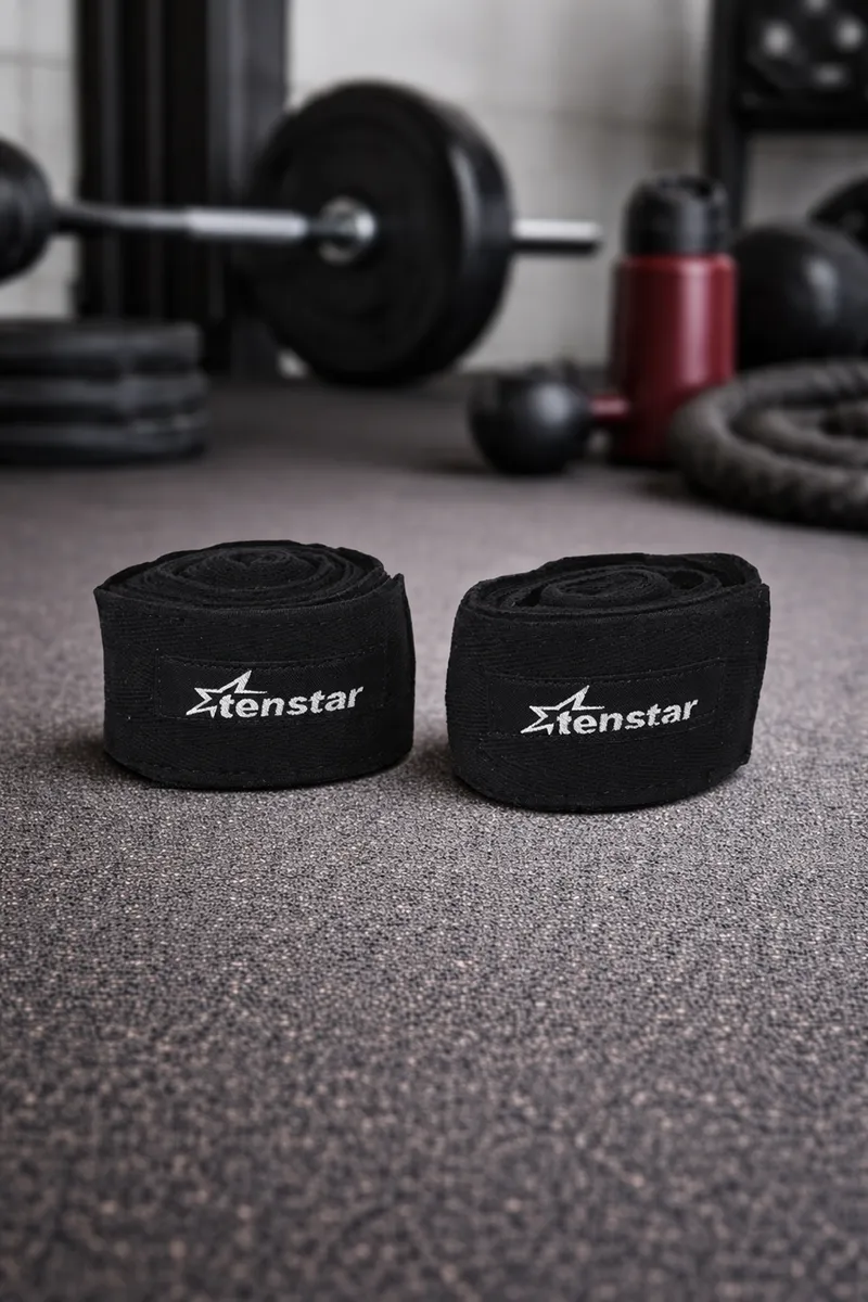 Cotton Boxing & Weight Lifting Strap (Pack of 1, Black) - Free Size