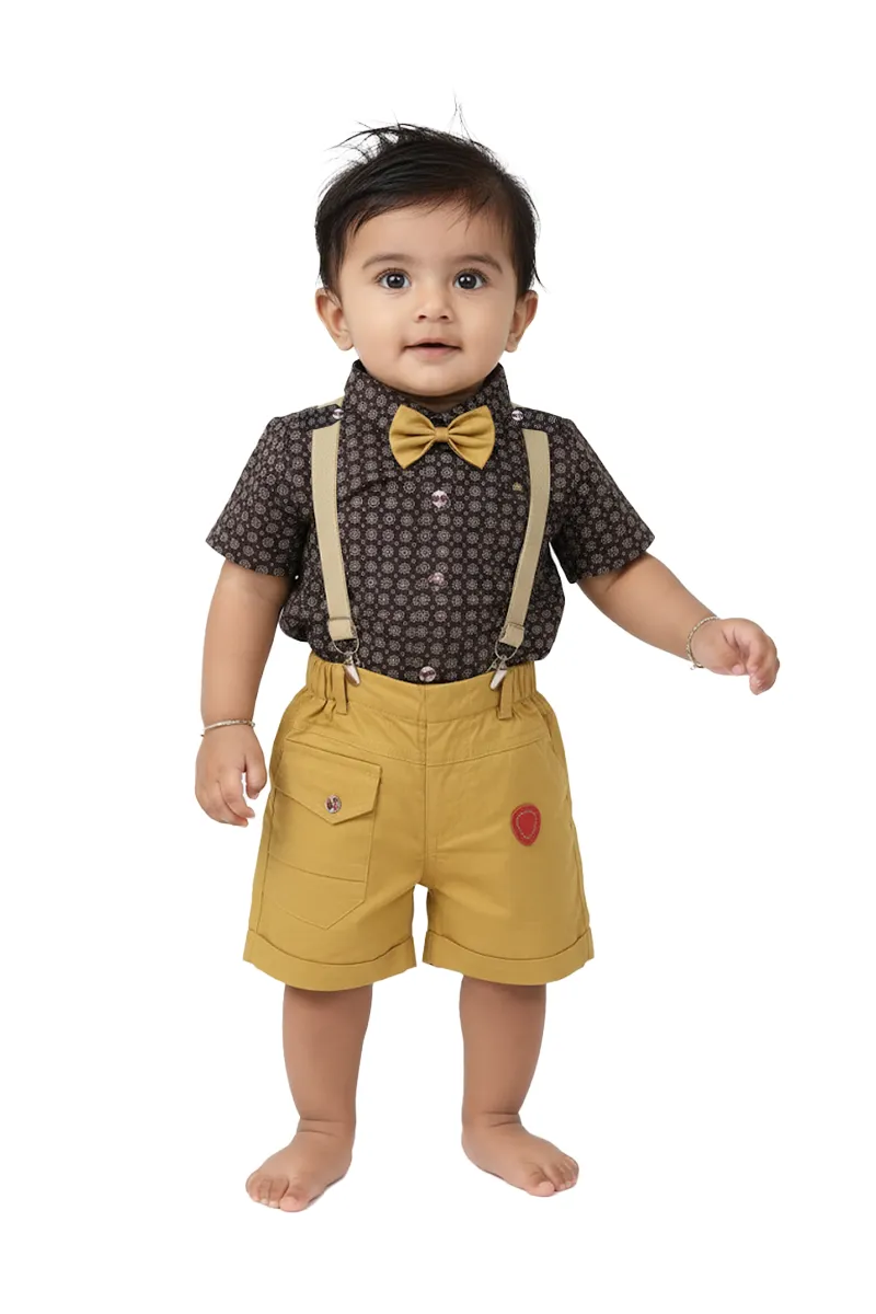 Cotton Printed Clothing Set for Just Born Boy (4-Pcs Set) 018590PUR36M