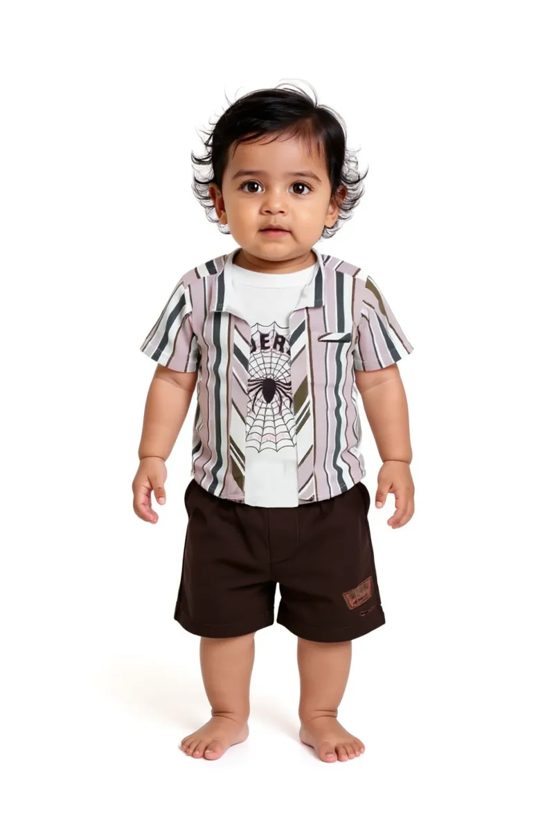 Just Born Boy Cotton Clothing Set (3-Pcs Set) 018592DUSPIN612