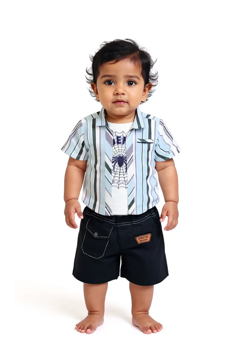 Just Born Boy Cotton Clothing Set (3-Pcs Set) 018592SKYBLU612