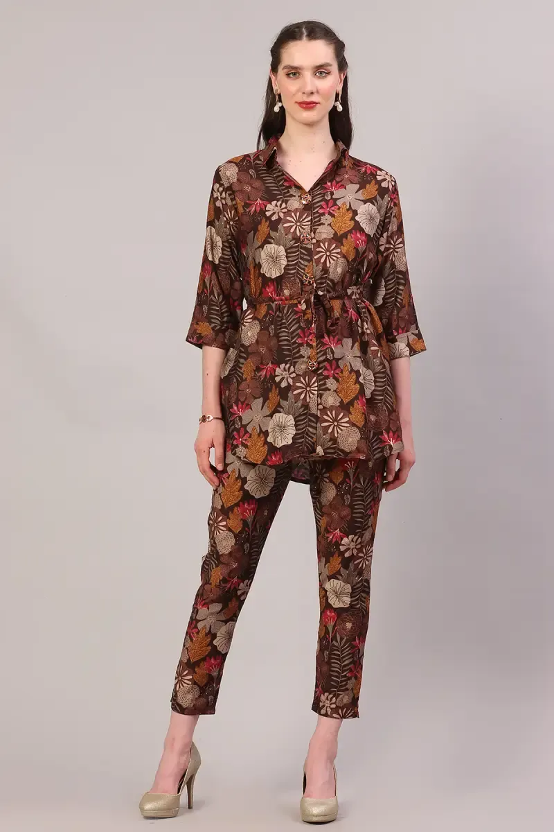 Polyester Printed Co-ord Set for Women  018605BROXXL