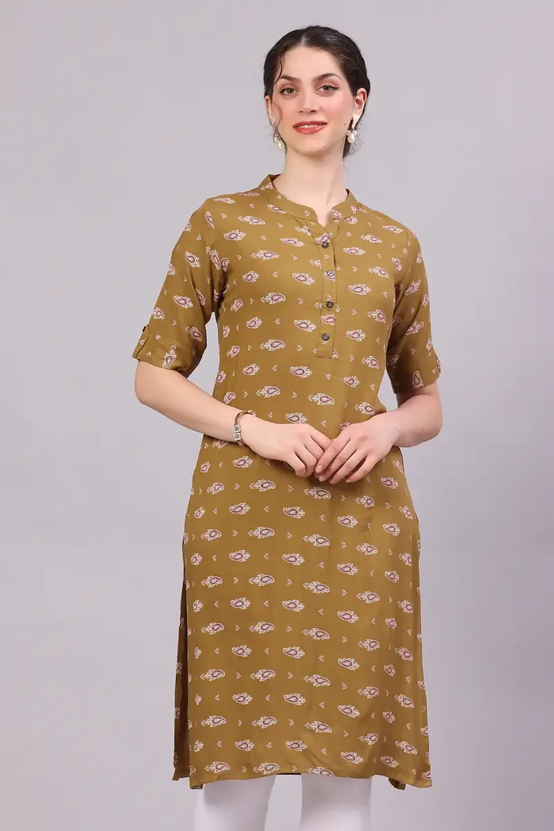 Rayon Printed Kurta for Women 018644XLOLI