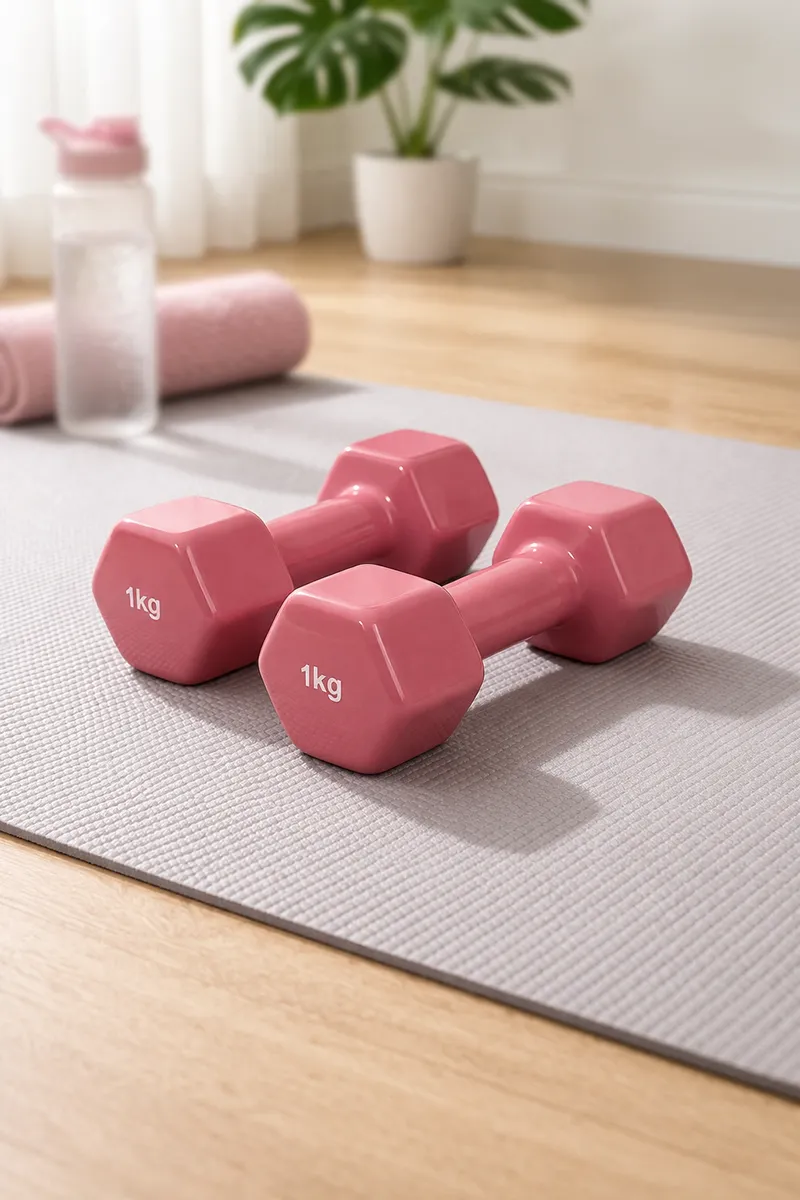 Neoprene Fixed Weight Dumbbell Pair of 2 (Red, 1 kg each)