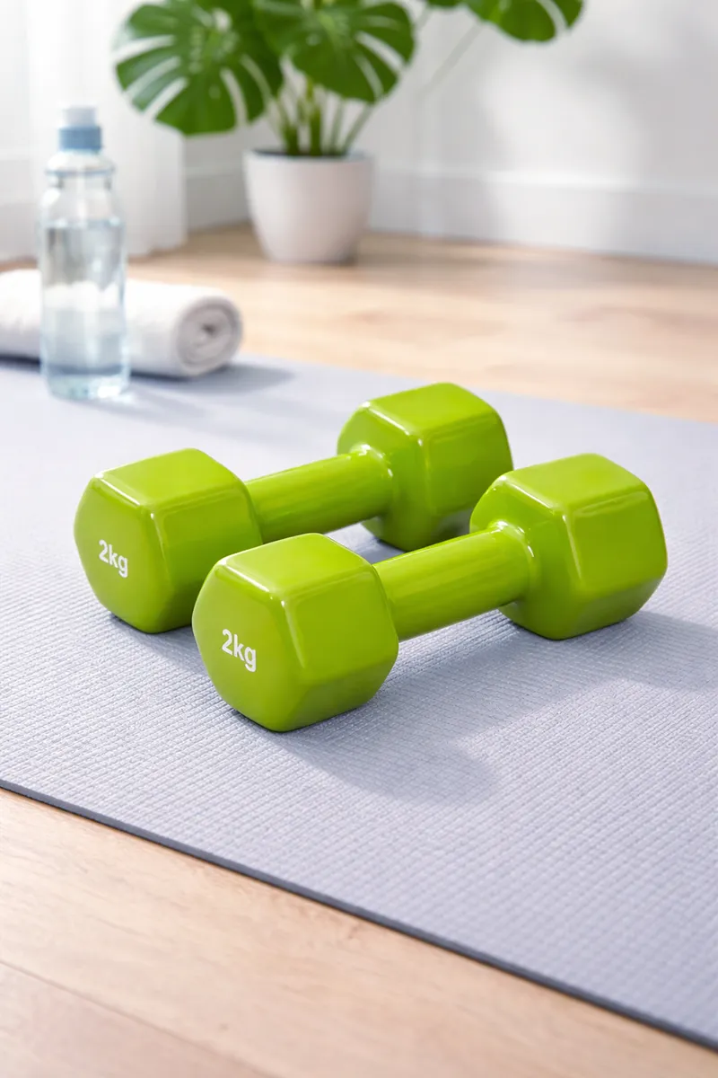 Neoprene Fixed Weight Dumbbell Pair of 2 (Green, 2 kg Each)