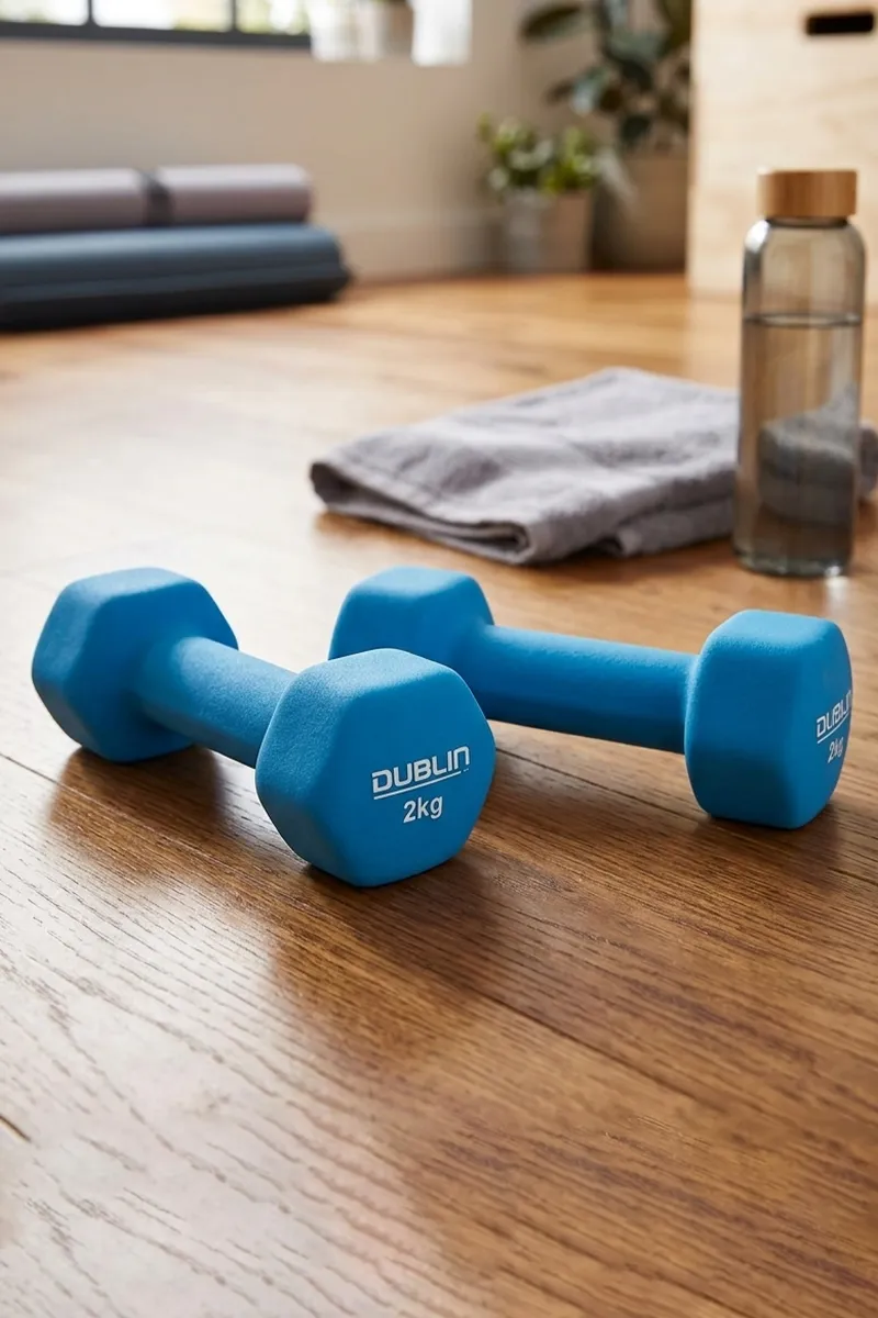 Neoprene Fixed Weight Dumbbell Pack of 2 (Sky Blue, 3 kg Each)