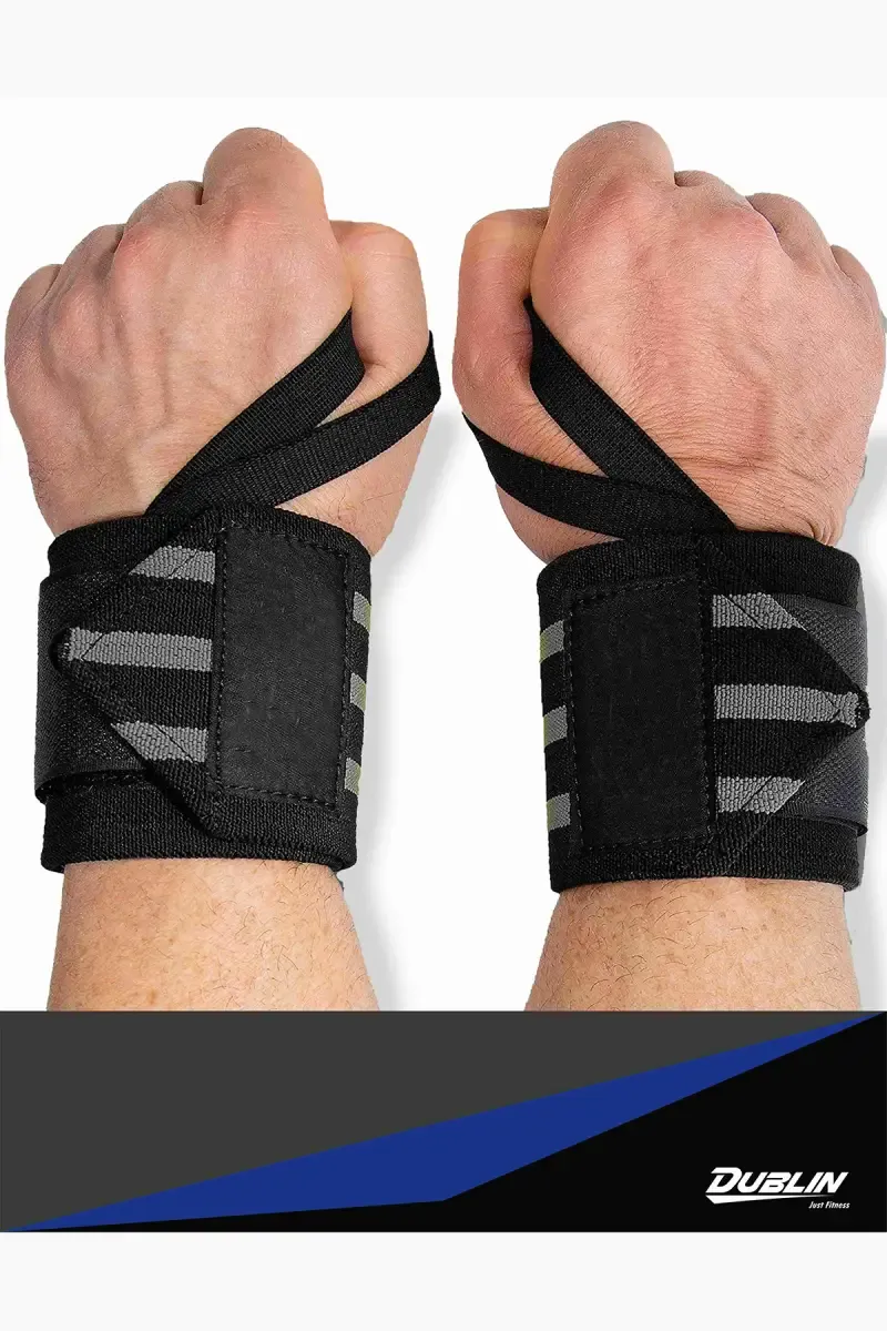 Weight Lifting Strap With Thumb (Black, Grey)