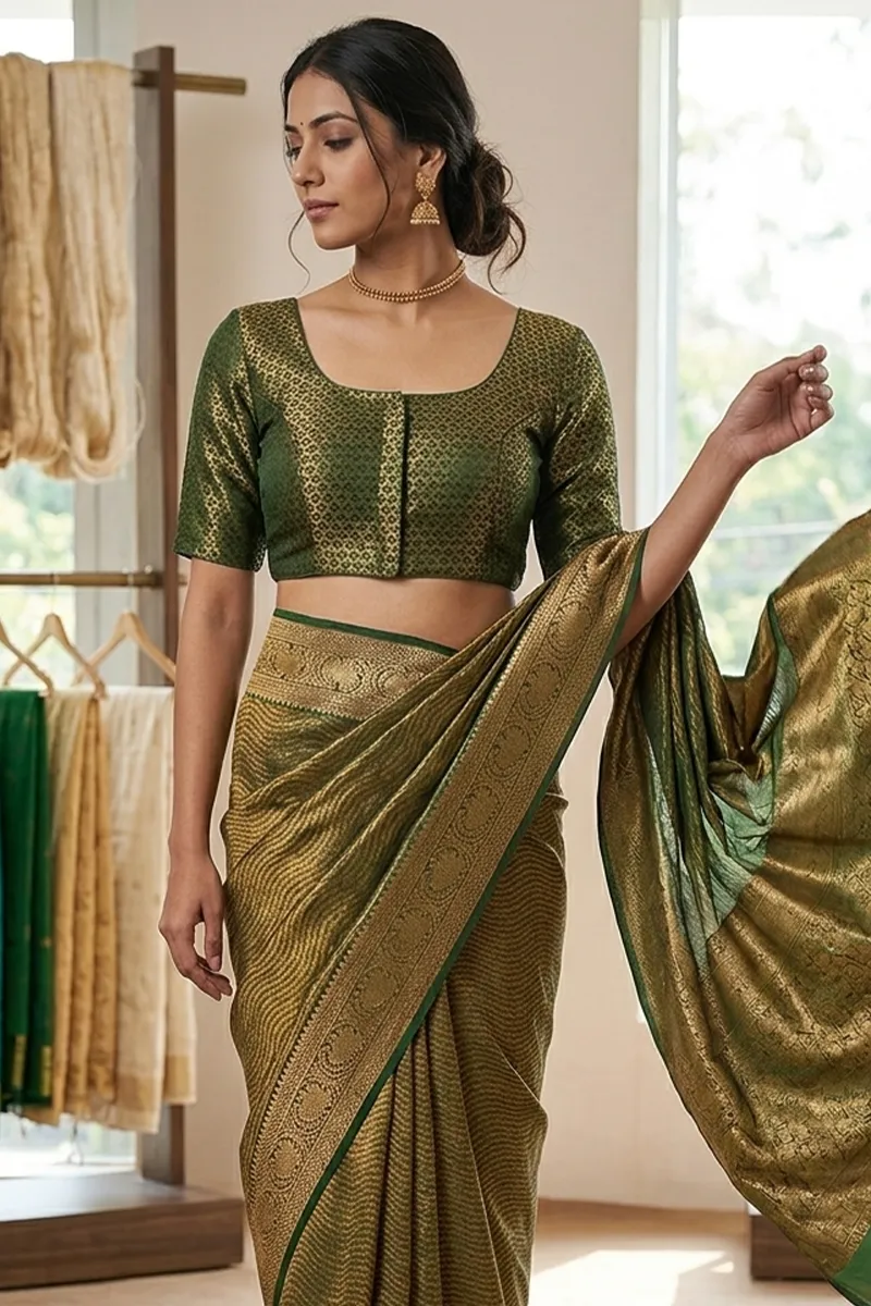 Banarasi Silk Printed Readymade Blouse for Women