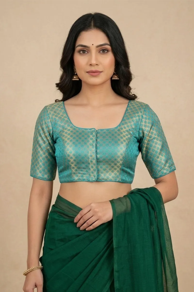 Women Banarasi Silk Printed Readymade Blouse