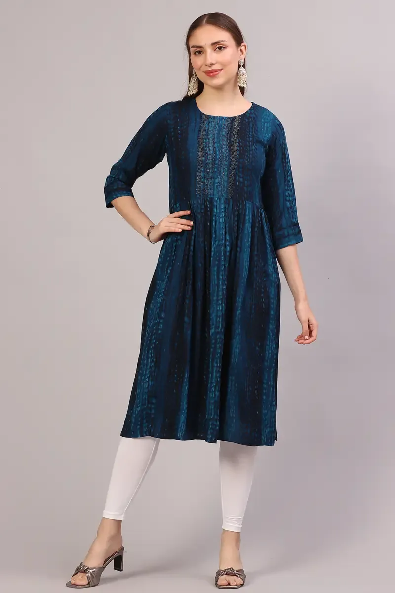 Rayon Dual Tone Kurti for Women 018706LTEA