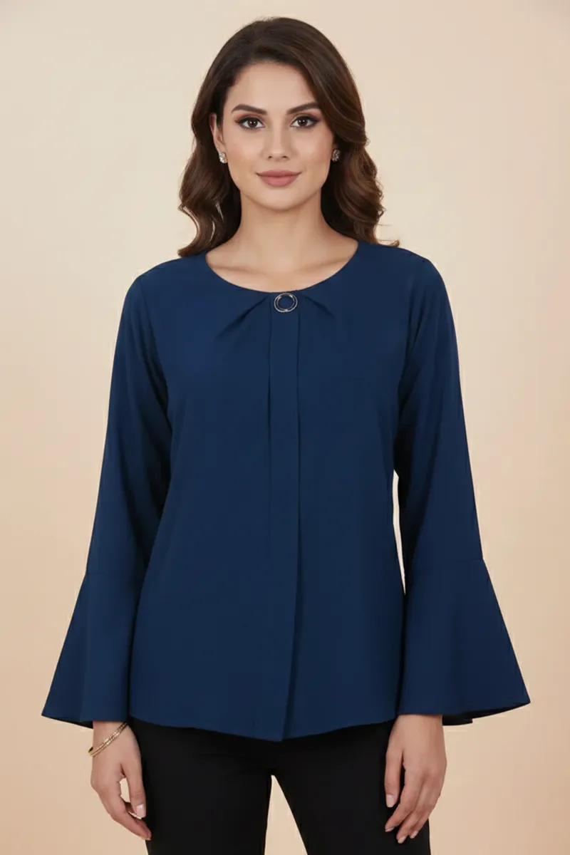 Georgette Solid Tunic Top for Women 018720LTEA