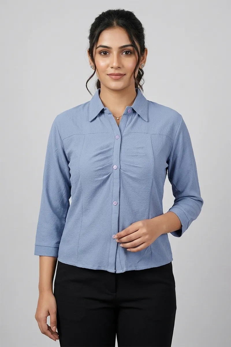 Lycra Solid Shirt for Women 018724MGRE2