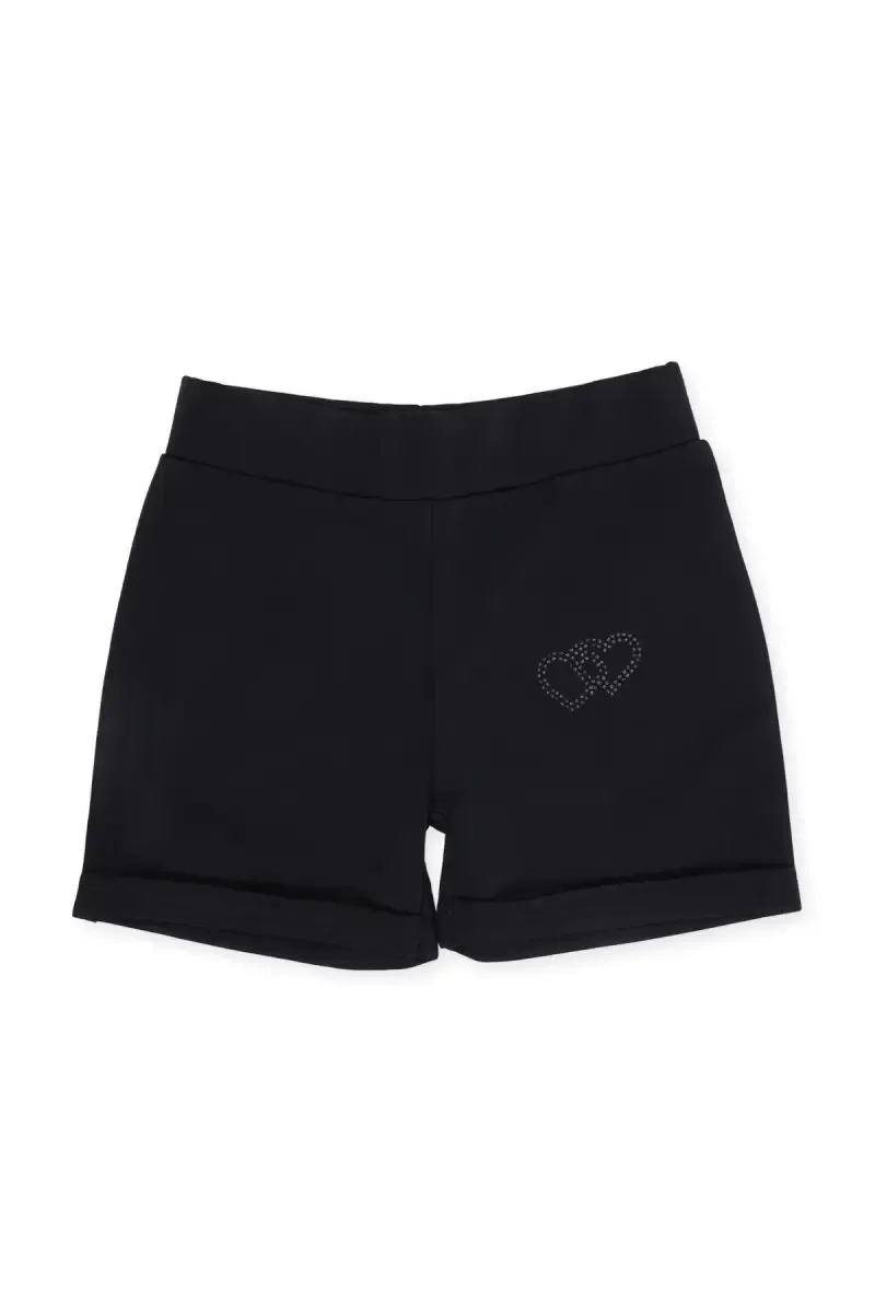 Girl's Cotton Lycra Solid Shorts 018748BLA910YRS