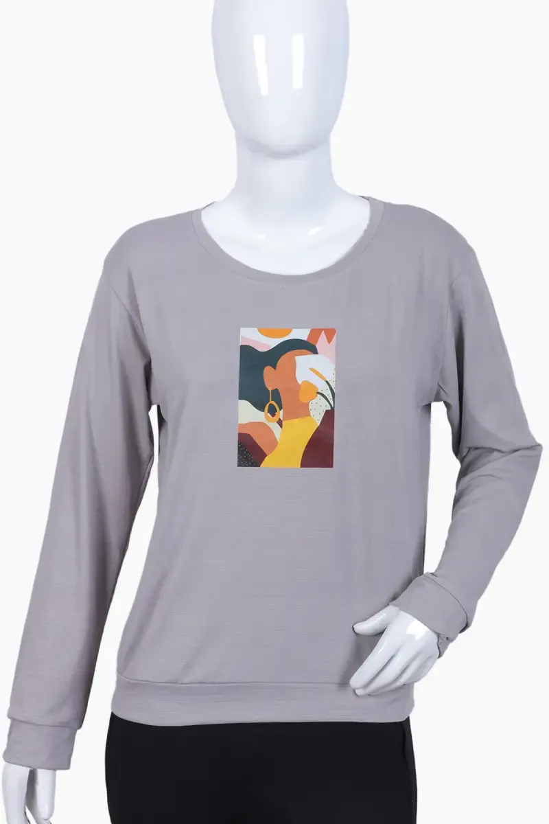 Lycra Graphic Printed T-Shirt for Women