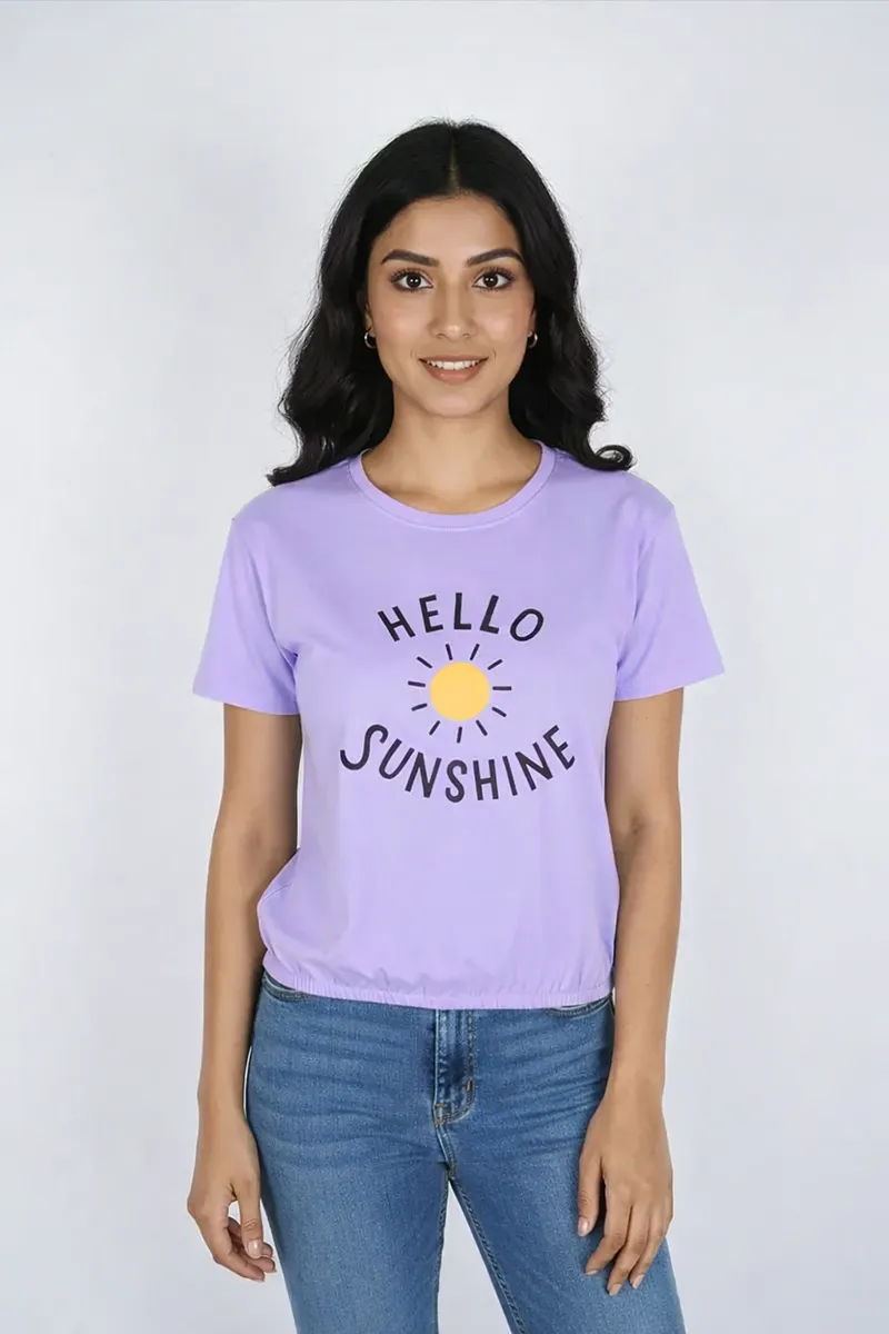 Lycra Graphic Print T-Shirt for Women 018771LLAV2