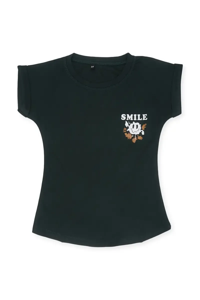 Lycra Printed Regular Fit T-shirt for Girls 0187971112YRSDARGRE