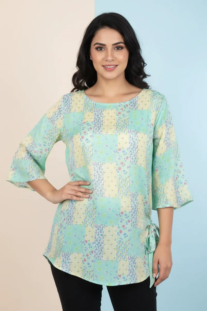 Georgette Floral Printed Top for Women 018801LGRE2