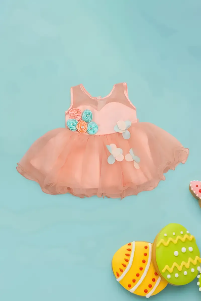 Netted Frock for Baby Girl 018813PEA01M