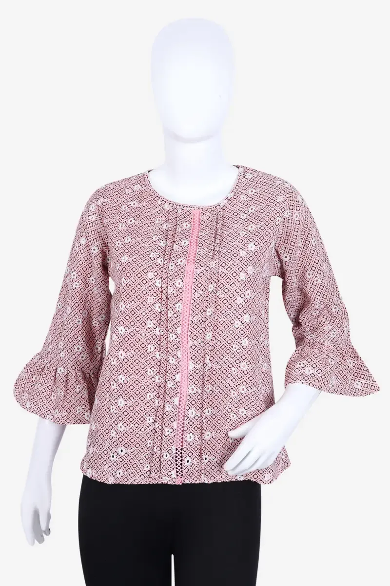 Georgette Printed Western Top for Women 018852MPIN