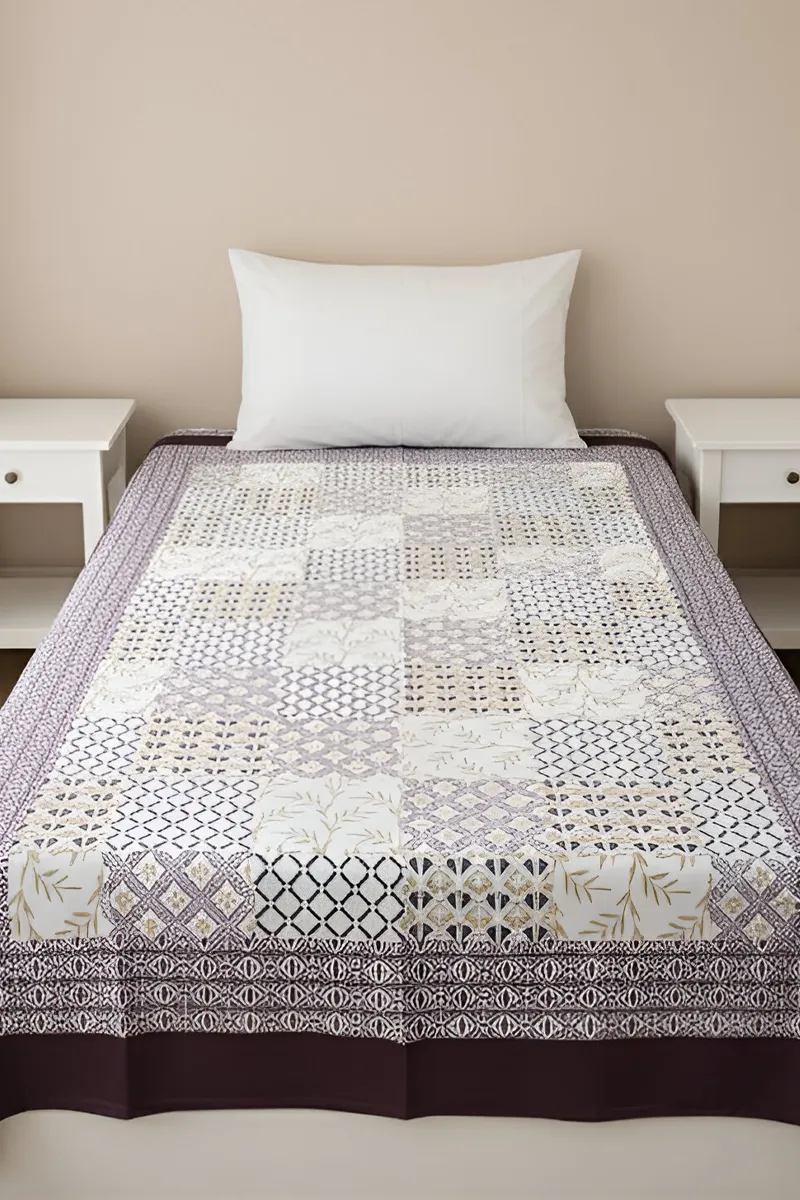 Cotton Printed Single Bedsheet - 1 Pc
