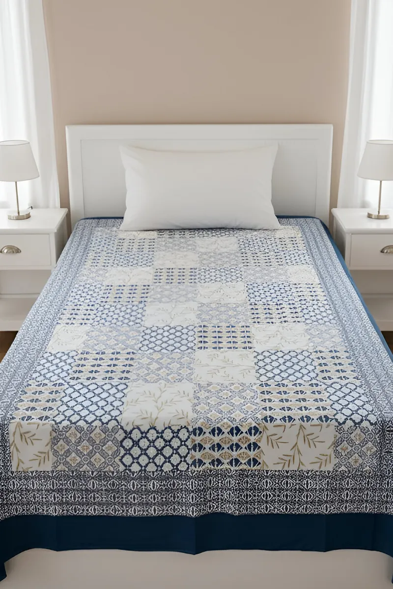 Cotton Printed Single Bedsheet - 1 Pc