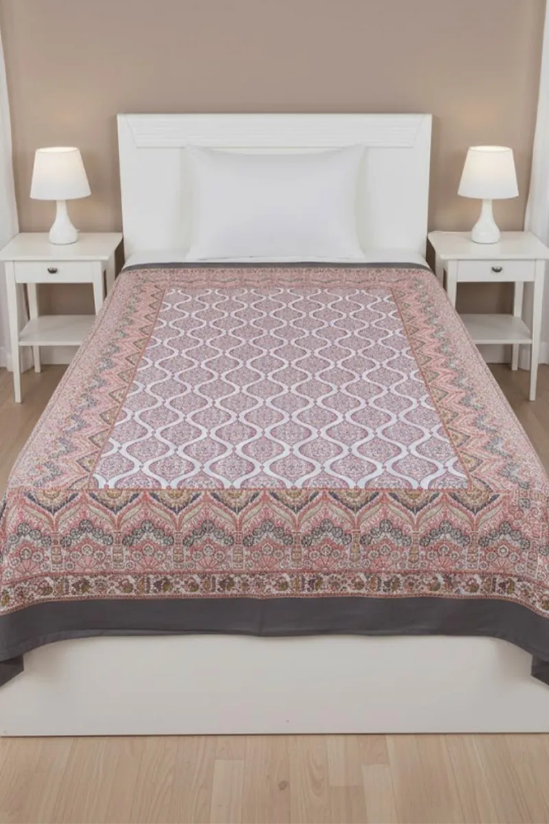 Shubh Rung Cotton Floral Printed Single Bedsheet 01888063X90INCGRE&ORA