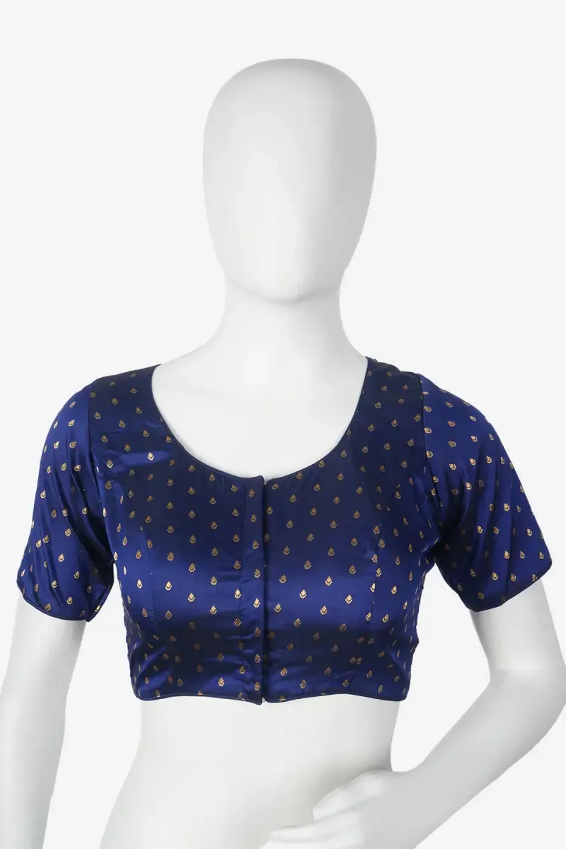 Banarasi Silk Printed Readymade Blouse for Women 018908BLU38