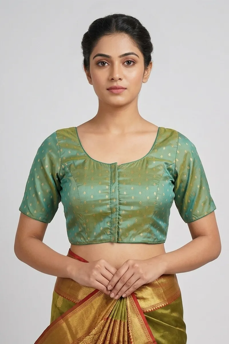 Banarasi Silk Printed Readymade Blouse for Women 018908GRE42