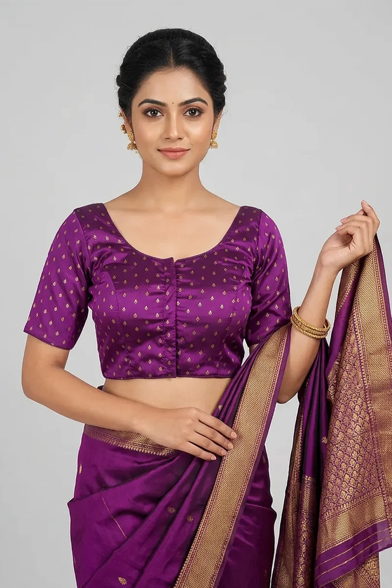Banarasi Silk Printed Readymade Blouse for Women 018908PUR38