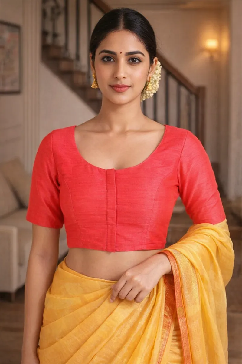 Phantom Silk Solid Readymade Blouse for Women 018915CHAPIN42