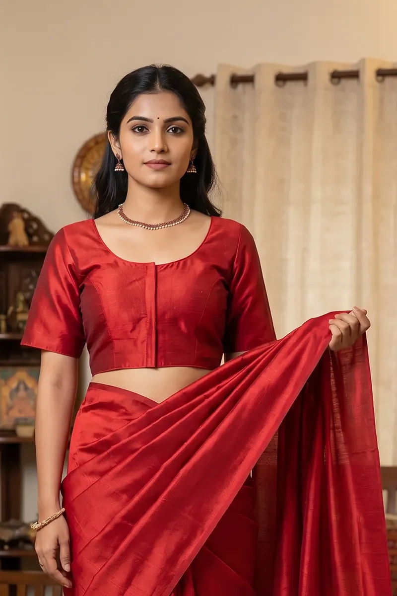Phantom Silk Solid Readymade Blouse for Women 018915MAR42