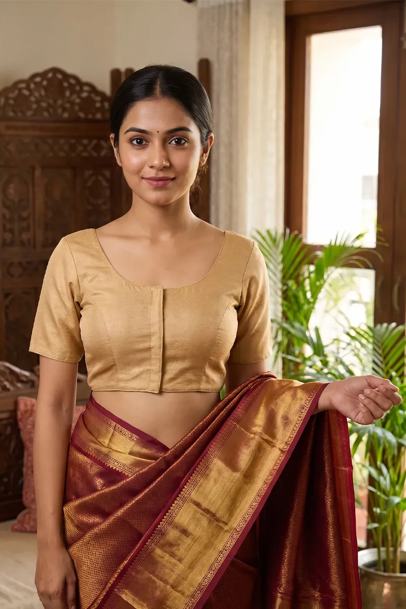 Phantom Silk Solid Readymade Blouse for Women 018915SAN40
