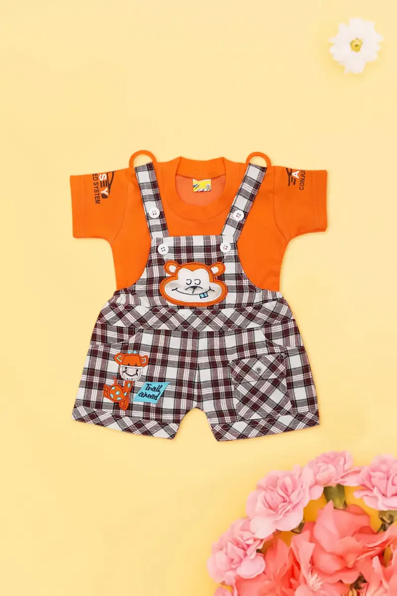 Baby Boy Cotton T-shirt with Dungaree Set (2-Pcs Set) 019033ORA03M