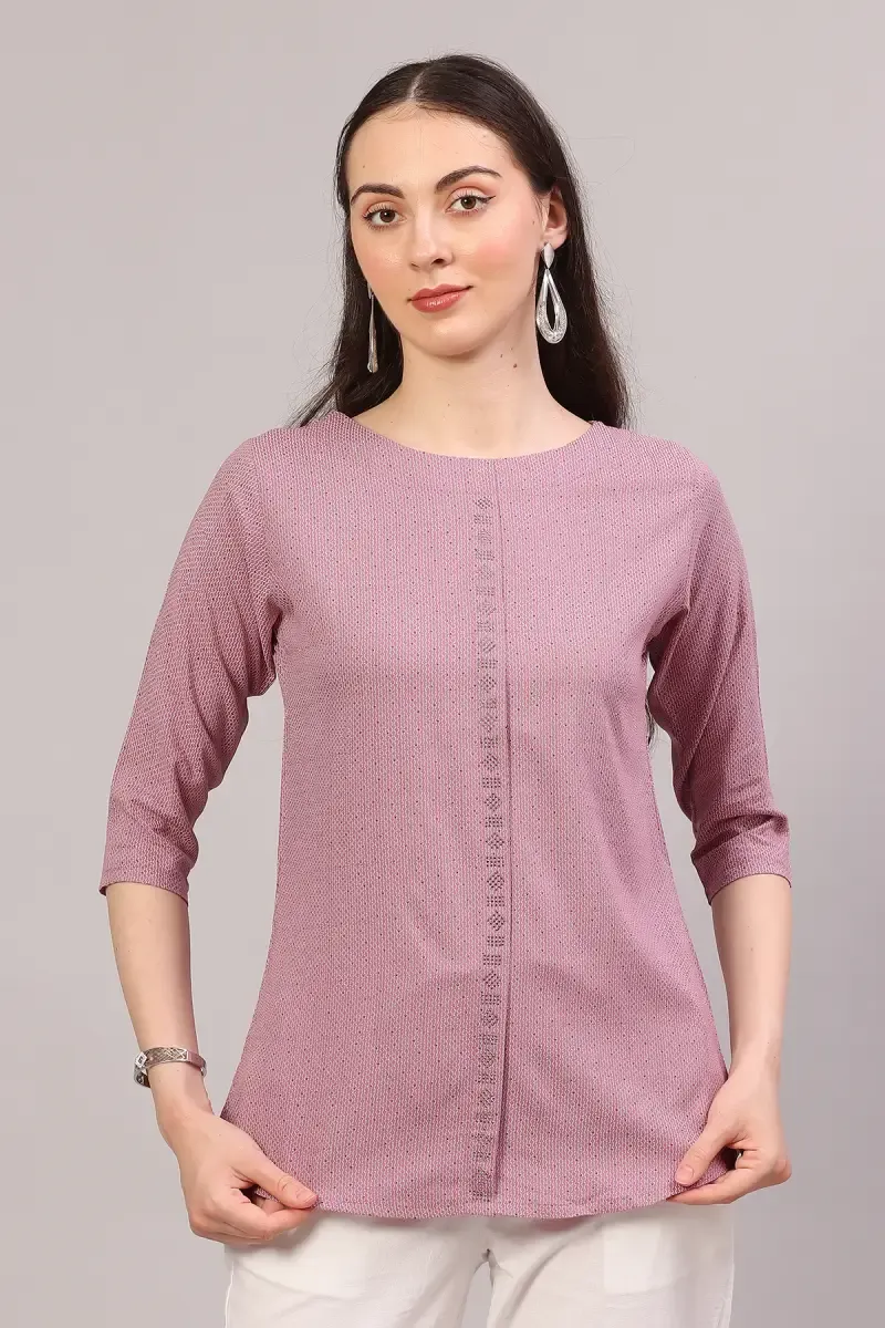 Rayon Solid Western Top for Women