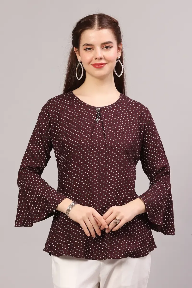 Rayon Printed Tunic Top for Women