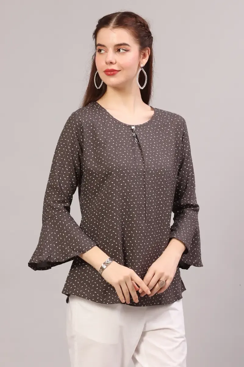 Rayon Printed Tunic Top for Women