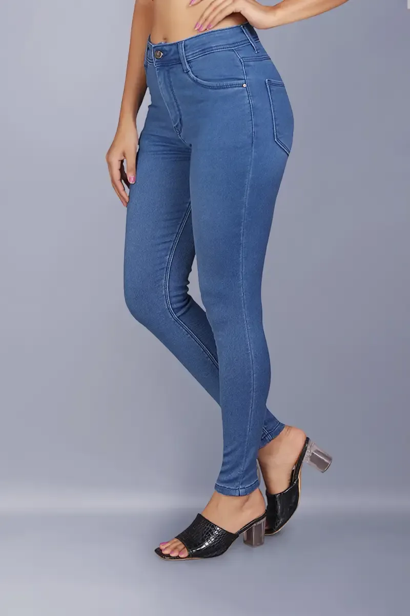Women Denim Solid High Rise Jeans 01914130BLU