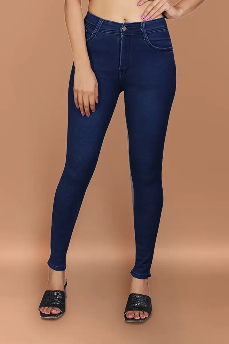 Women Denim Solid High Rise Jeans 01914136INKBLU