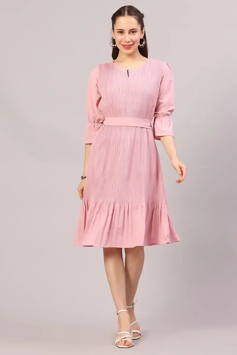 Women's Georgette Solid Midi Dress