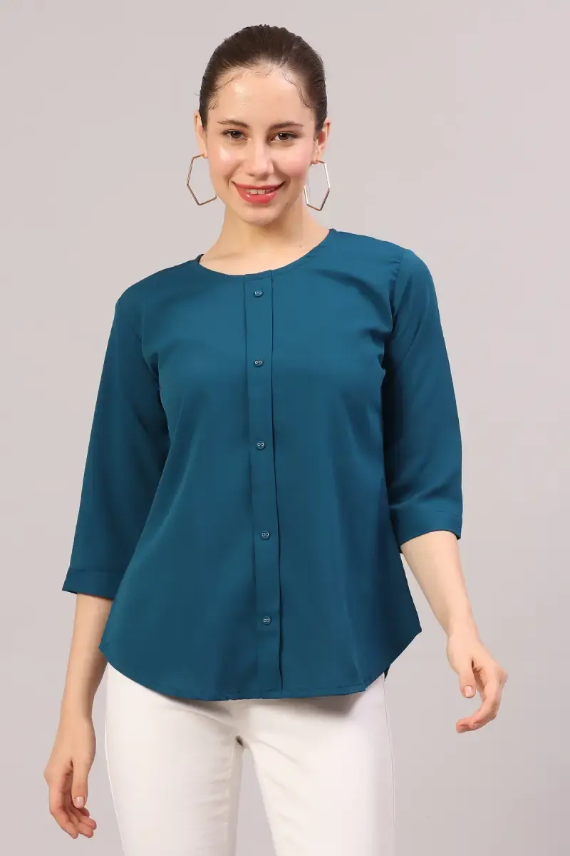 Georgette Solid Top for Women 019182MTEA