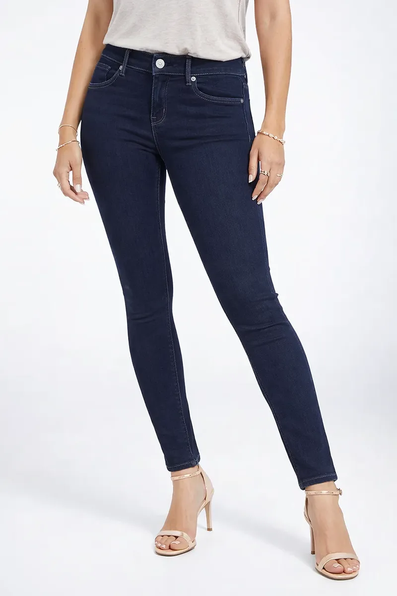 Denim Solid Mid Rise Jeans for Women