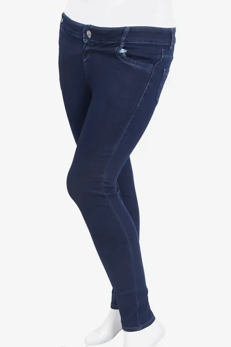 Denim Solid Mid Rise Jeans for Women