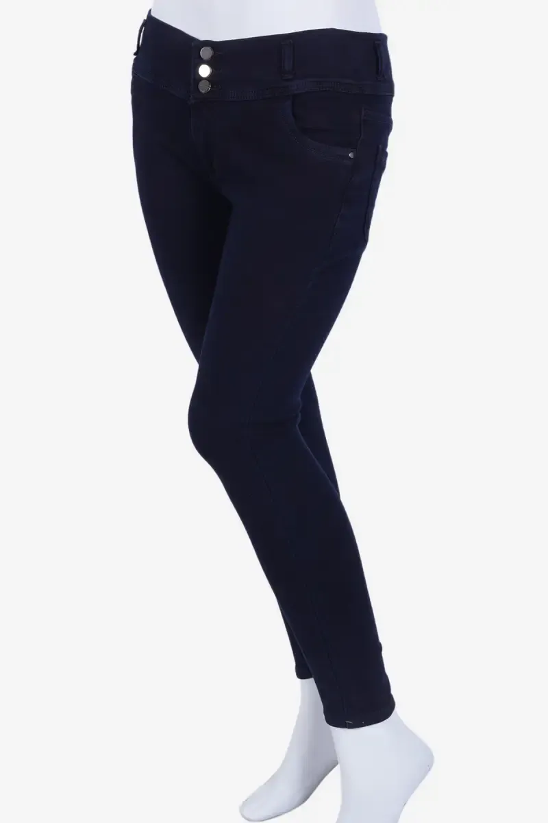 Denim Solid Mid Rise Jeans for Women 01927230NAVBLU