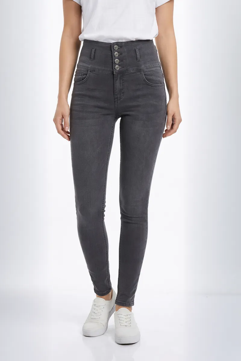 Denim Mid Rise Solid Jeans for Women 01928036GRE