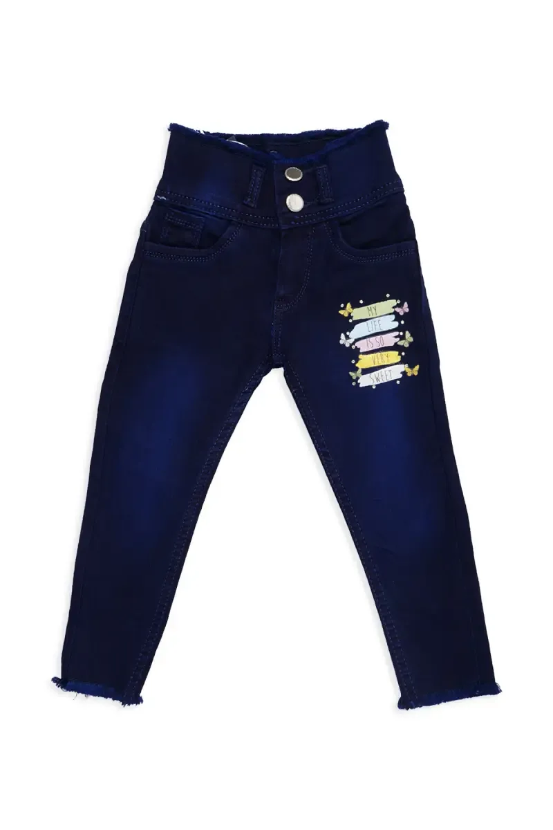 Girl's Denim Solid Mid Rise Jeans