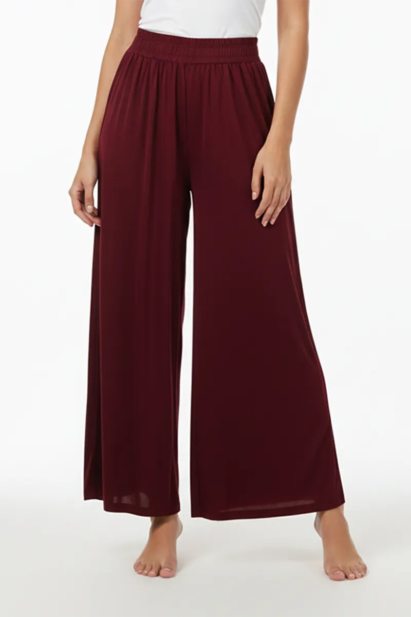 Lycra Solid Palazzos for Women 